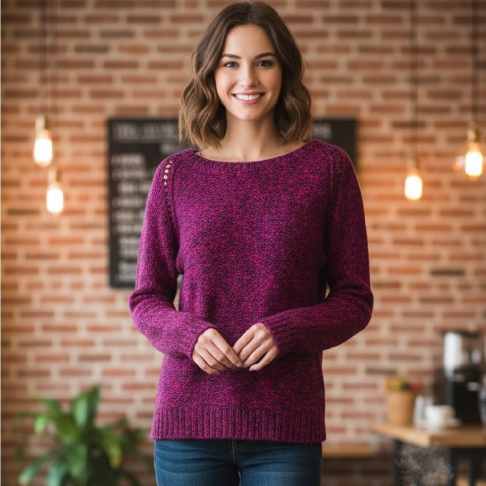 Maison Scotch Scotch and Soda Women Purple metallic mohair Pullover Sweater 3/L